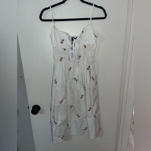 Cider White Floral Midi Dress